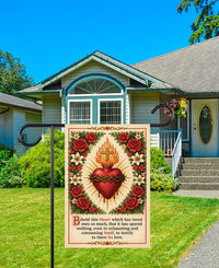 Sacred Heart of Jesus Garden Flag, 12x18 Double Sided Christian Yard Decor, Catholic Outdoor Decor, Faith Porch Flag, Religious Gift