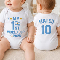Personalized World Cup 2026 Baby Bodysuit, Custom Name Soccer Onesie, First Tournament Outfit, Newborn Fan Jersey Gift, Front Back Print