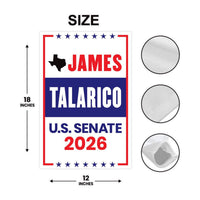 James Talarico For Texas Senate 2026 Garden Flag, Double Sided, 2026 Senate Flag, Elections Flag, Democratic Sign, Race Red White Blue Flag