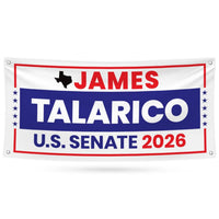 James Talarico For Texas U.S. Senate Banner Sign, 13oz Waterproof US Senate Election 2026, Democratic Party Vinyl Banner With Metal Grommets