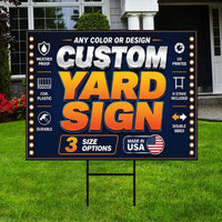 Custom Yard Sign, Personalized Logo Text Photo Message, Weatherproof Coroplast Sign, 12x18 18x24 24x36 H-Stake, Personalized Lawn Decor