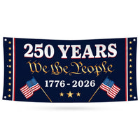 USA Semiquincentennial Vinyl Banner, 1776-2026 We The People Sign, Patriotic Fence Decor, Outdoor Holiday Sign, Holiday Banner Decor