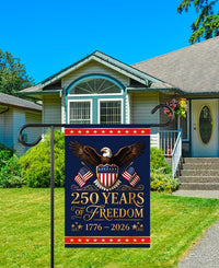 250 Years of Freedom Garden Flag, 12x18 Inch Double Sided Yard Flag, America 250th Decor, Patriotic Eagle Banner, 4th of July Gift