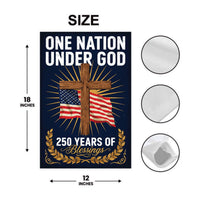 One Nation Under God Garden Flag, 12x18 Double Sided Yard Flag, Patriotic Outdoor Decor, America 250th Cross Blessings, 4th of July Gift