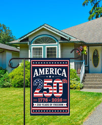 250 Anniversary USA Garden Flag, 12x18 Double Sided Yard Flag, America 250th Decor, 1776-2026 Patriotic Outdoor Decor, 4th of July Gift