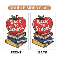 Back to School Garden Flag, 12x18 Double Sided Yard Flag, School Pride Decor, Cute Yellow Bus Teacher Porch Decor, New Student Gift