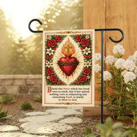 Sacred Heart of Jesus Garden Flag, 12x18 Double Sided Christian Yard Decor, Catholic Outdoor Decor, Faith Porch Flag, Religious Gift