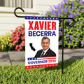Xavier Becerra For California Governor 2026 Garden Flag, Double Sided, 2026 Governor Flag, Elections Flag, Race Red White & Blue Flag