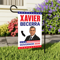 Xavier Becerra For California Governor 2026 Garden Flag, Double Sided, 2026 Governor Flag, Elections Flag, Race Red White & Blue Flag