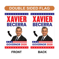 Xavier Becerra For California Governor 2026 Garden Flag, Double Sided, 2026 Governor Flag, Elections Flag, Race Red White & Blue Flag