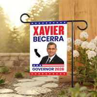 Xavier Becerra For California Governor 2026 Garden Flag, Double Sided, 2026 Governor Flag, Elections Flag, Race Red White & Blue Flag