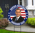 Xavier Becerra For California Governor 2026 Yard Sign, Corrugated Governor Elections Race Red White Blue Yard Sign with Metal H-Stake