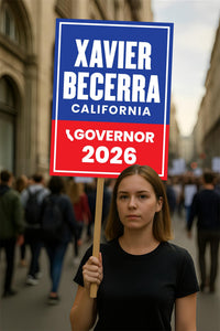 Xavier Becerra For California Governor 2026 Election Sign, Political Campaign Sign, Democratic party, Governor Election 2026 Poster Sign