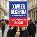 Xavier Becerra For California Governor 2026 Election Sign, Political Campaign Sign, Democratic party, Governor Election 2026 Poster Sign