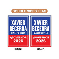 Xavier Becerra For California Governor 2026 Garden Flag, Double Sided, 2026 Governor Flag, Elections Flag, Race Red White & Blue Flag