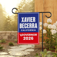 Xavier Becerra For California Governor 2026 Garden Flag, Double Sided, 2026 Governor Flag, Elections Flag, Race Red White & Blue Flag
