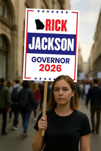 Rick Jackson For Georgia Governor 2026 Election Sign, Political Campaign Sign, Democrate, Governor Election 2026 Race Poster Sign
