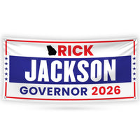 Rick Jackson For Georgia U.S. Governor Banner Sign, 13 oz Waterproof US Governor Election 2026 Vinyl Banner With Metal Grommets