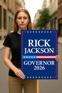 Rick Jackson For Georgia Governor 2026 Election Sign, Political Campaign Sign, Democrate, Governor Election 2026 Race Poster Sign