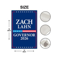 Zach Lahn For Iowa Governor 2026 Garden Flag, Double Sided, 2026 Governor Flag, Democratic party, Elections Flag, Race Red White & Blue Flag