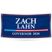 Zach Lahn For Iowa U.S. Governor Banner Sign, 13 oz Waterproof US Governor Election 2026 Vinyl Banner With Metal Grommets
