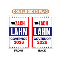 Zach Lahn For Iowa Governor 2026 Garden Flag, Double Sided, 2026 Governor Flag, Democratic party, Elections Flag, Race Red White & Blue Flag