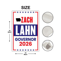 Zach Lahn For Iowa Governor 2026 Garden Flag, Double Sided, 2026 Governor Flag, Democratic party, Elections Flag, Race Red White & Blue Flag