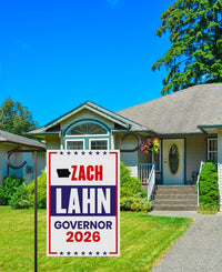 Zach Lahn For Iowa Governor 2026 Garden Flag, Double Sided, 2026 Governor Flag, Democratic party, Elections Flag, Race Red White & Blue Flag