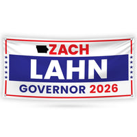 Zach Lahn For Iowa U.S. Governor Banner Sign, 13 oz Waterproof US Governor Election 2026 Vinyl Banner With Metal Grommets