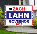 Zach Lahn For Iowa Governor 2026 Yard Sign, Corrugated Plastic Governor Elections Race Red White & Blue Yard Sign with Metal H-Stake