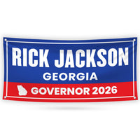 Rick Jackson For Georgia U.S. Governor Banner Sign, 13 oz Waterproof US Governor Election 2026 Vinyl Banner With Metal Grommets