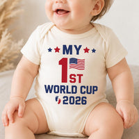 Personalized World Cup 2026 Baby Bodysuit, Custom Name Soccer Onesie, First Tournament Outfit, Newborn Fan Jersey Gift, Front Back Print