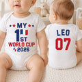 Personalized World Cup 2026 Baby Bodysuit, Custom Name Soccer Onesie, First Tournament Outfit, Newborn Fan Jersey Gift, Front Back Print