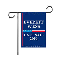Everett Wess For Alabama Senate 2026 Garden Flag, Double Sided, 2026 Senate Flag, Elections Flag, Race Red White & Blue Flag