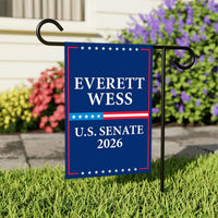Everett Wess For Alabama Senate 2026 Garden Flag, Double Sided, 2026 Senate Flag, Elections Flag, Race Red White & Blue Flag