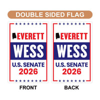 Everett Wess For Alabama Senate 2026 Garden Flag, Double Sided, 2026 Senate Flag, Elections Flag, Race Red White & Blue Flag