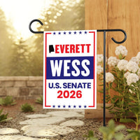 Everett Wess For Alabama Senate 2026 Garden Flag, Double Sided, 2026 Senate Flag, Elections Flag, Race Red White & Blue Flag