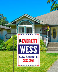 Everett Wess For Alabama Senate 2026 Garden Flag, Double Sided, 2026 Senate Flag, Elections Flag, Race Red White & Blue Flag