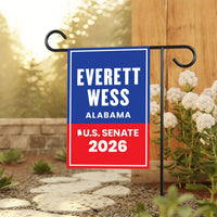 Everett Wess For Alabama Senate 2026 Garden Flag, Double Sided, 2026 Senate Flag, Elections Flag, Race Red White & Blue Flag