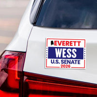Everett Wess For Alabama Senate 2026 Car Magnet - Vote Everett Wess Vehicle Magnet, Alabama Senate Elections 2026 Magnet -6" x 4.5"