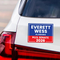 Everett Wess For Alabama Senate 2026 Car Magnet - Vote Everett Wess Vehicle Magnet, Alabama Senate Elections 2026 Magnet -6" x 4.5"
