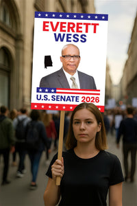 Everett Wess For Alabama Senate 2026 Election Sign, Political Campaign Sign, Senate Election 2026 Race Poster Sign