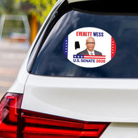 Everett Wess For Alabama Senate 2026 Vinyl Sticker, Vote Everett Wess Decal, Alabama Senate Elections 2026 Bumper Sticker, 6"x 4.5"
