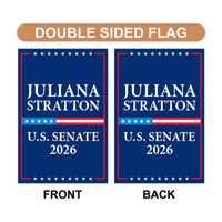 Juliana Stratton For Illinois Senate 2026 Garden Flag, Double Sided, 2026 Senate Flag, Elections Flag, Race Red White & Blue Flag