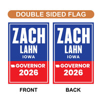 Zach Lahn For Iowa Governor 2026 Garden Flag, Double Sided, 2026 Governor Flag, Democratic party, Elections Flag, Race Red White & Blue Flag