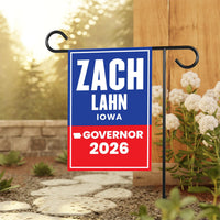 Zach Lahn For Iowa Governor 2026 Garden Flag, Double Sided, 2026 Governor Flag, Democratic party, Elections Flag, Race Red White & Blue Flag