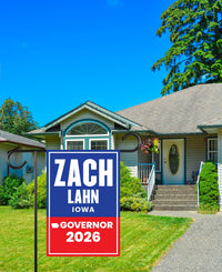 Zach Lahn For Iowa Governor 2026 Garden Flag, Double Sided, 2026 Governor Flag, Democratic party, Elections Flag, Race Red White & Blue Flag