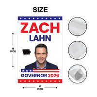 Zach Lahn For Iowa Governor 2026 Garden Flag, Double Sided, 2026 Governor Flag, Democratic party, Elections Flag, Race Red White & Blue Flag