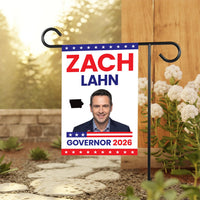 Zach Lahn For Iowa Governor 2026 Garden Flag, Double Sided, 2026 Governor Flag, Democratic party, Elections Flag, Race Red White & Blue Flag