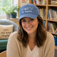 Personalized Teacher Embroidered Hat, Custom Name Cap, Classroom Hat Gift, Back to School, Coquette Bow, Teacher Appreciation Gift